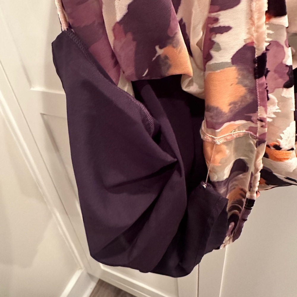 Cabi Radiant Velvet Burnout Dress-Purple-adjustable straps-Sz Med Whimsigoth - Picture 4 of 6
